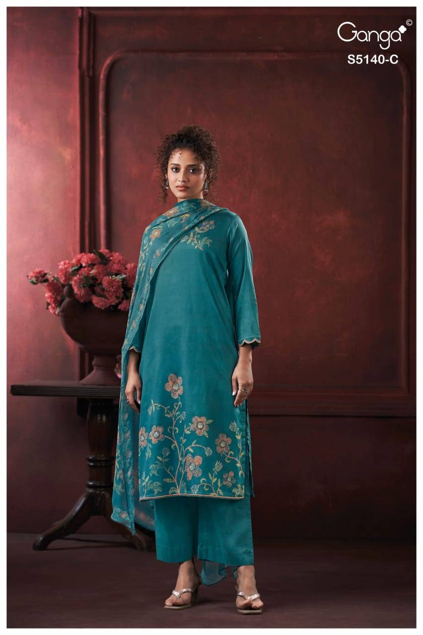 ROMINA 5140 SERIES BY GANGA FASHION Beautiful Colourful COTTON SATIN Dresses At Wholesale Price